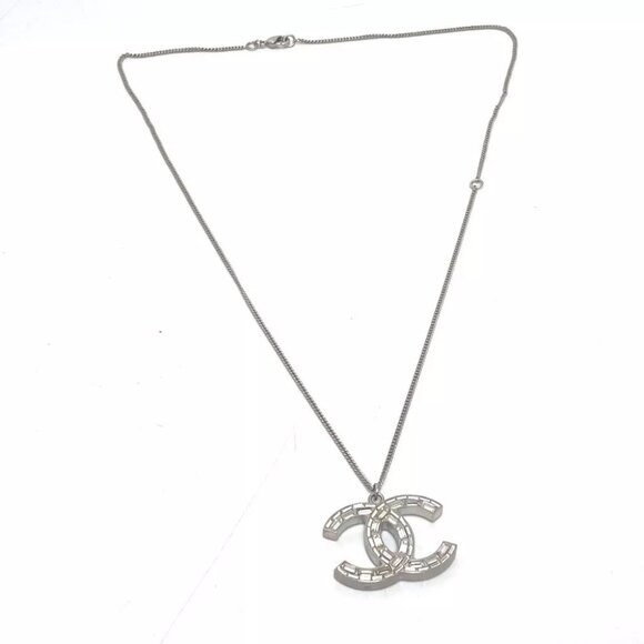 CHANEL B11P CC Mark Accessories Rhinestone Pendant Necklace - Picture 1 of 9